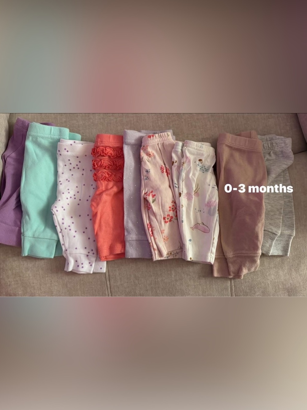 Girls Mixed Pastel Leggings Set - newborn